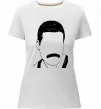 Жіноча преміум футболка Freddie Mercury вуса Білий фото