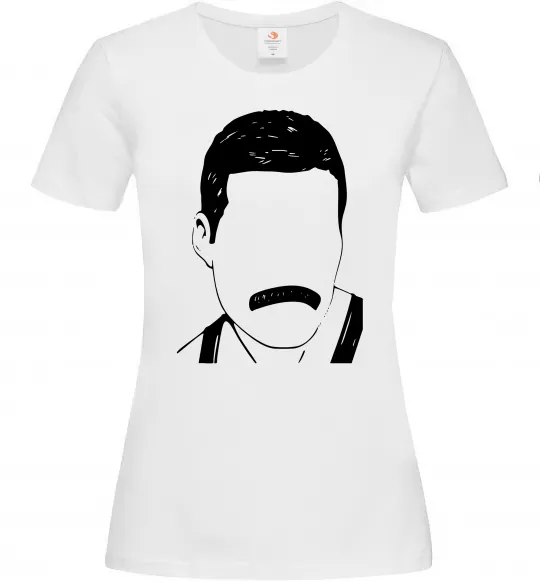 Жіноча футболка Freddie Mercury вуса Білий фото