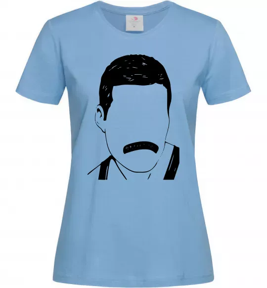 Жіноча футболка Freddie Mercury вуса Блакитний фото