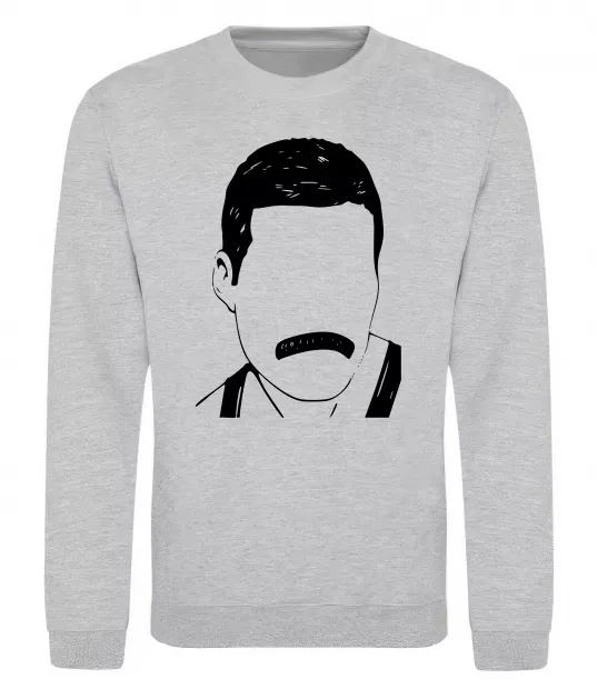 Свитшот Freddie Mercury вуса Серый меланж фото
