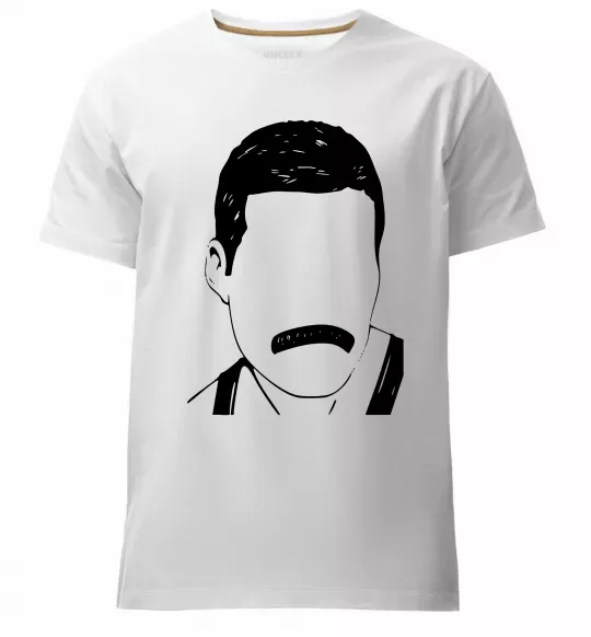 Мужская премиум футболка Freddie Mercury вуса Белый фото