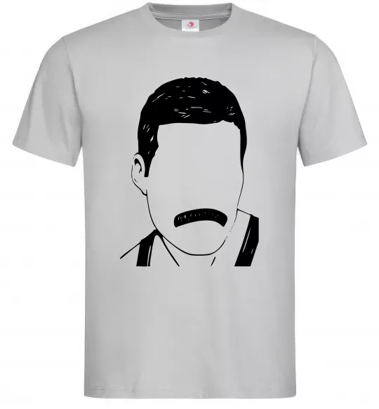 Чоловіча футболка Freddie Mercury вуса Сірий фото