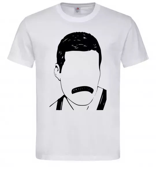 Чоловіча футболка Freddie Mercury вуса Білий фото