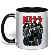 Чашка с цветной ручкой Kiss poster Черный фото
