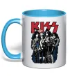 Чашка с цветной ручкой Kiss poster Голубой фото