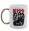 Чашка с цветной ручкой Kiss poster Золото фото