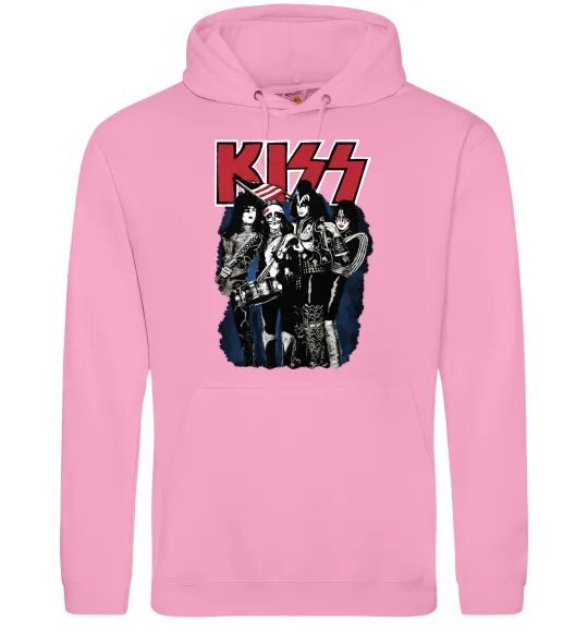 Чоловіча толстовка (худі) Kiss poster Рожевий фото