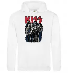 Чоловіча толстовка (худі) Kiss poster Білий фото