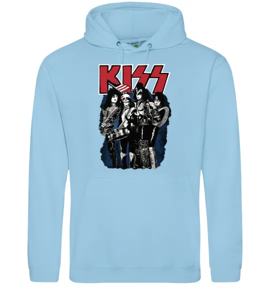 Жіноча толстовка (худі) Kiss poster Блакитний фото