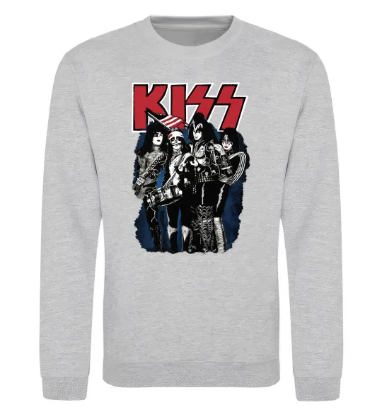 Свитшот Kiss poster Серый меланж фото