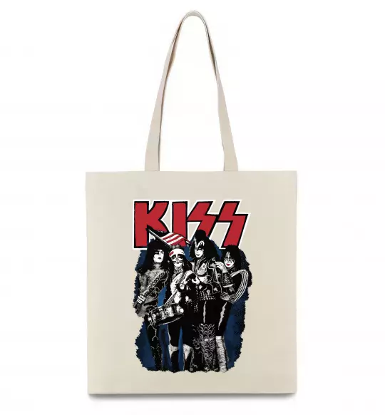 Еко-сумка Kiss poster Бежевий фото