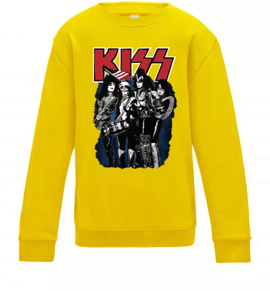 Детский Свитшот Kiss poster Солнечно желтый фото