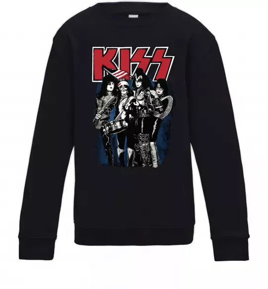 Детский Свитшот Kiss poster Черный фото