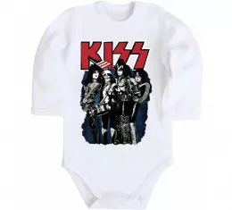Детский боди Kiss metal Белый фото