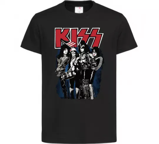 Дитяча футболка Kiss poster Чорний фото