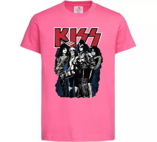 Дитяча футболка Kiss poster Яскраво-рожевий фото