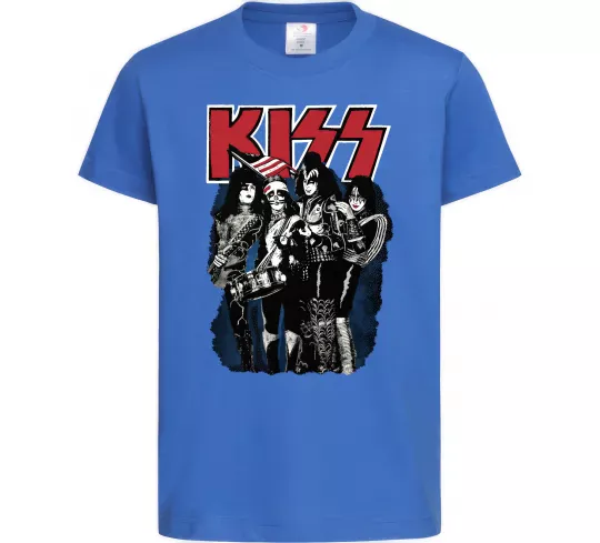 Дитяча футболка Kiss poster Яскраво-синій фото