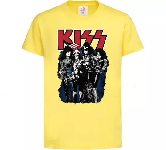 Дитяча футболка Kiss poster Лимонний фото