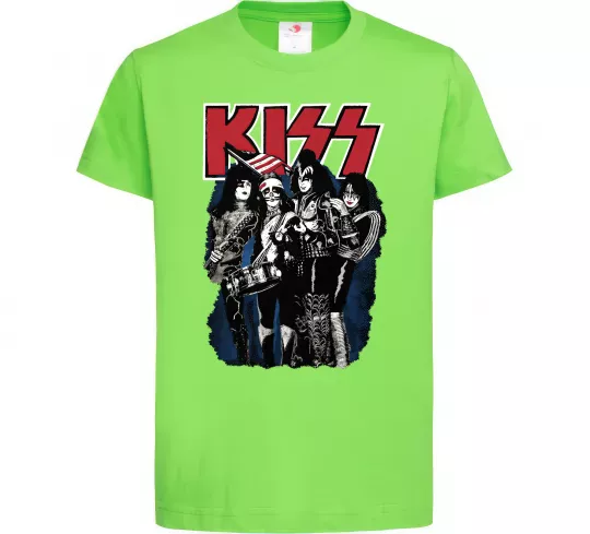 Дитяча футболка Kiss poster Лаймовий фото