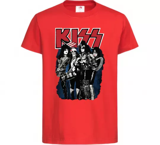 Дитяча футболка Kiss poster Червоний фото