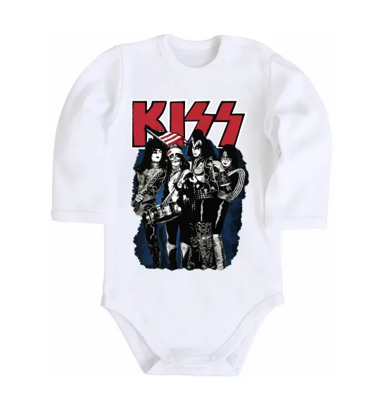 Детский боди Kiss poster Белый фото