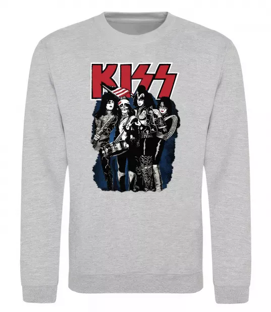 Світшот Kiss poster Сірий меланж фото