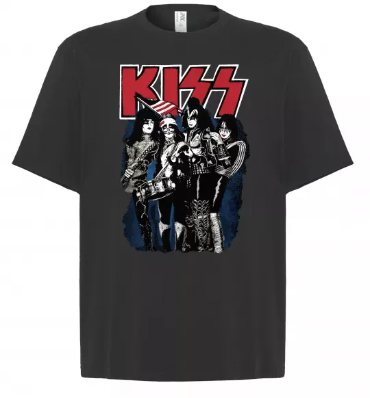 Футболка Оверсайз Kiss poster Черный фото