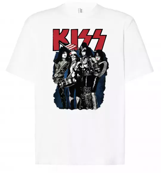 Футболка Оверсайз Kiss poster Белый фото