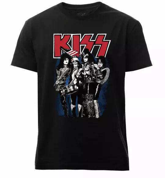 Мужская премиум футболка Kiss poster Черный фото