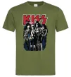 Мужская футболка Kiss poster Оливковый фото