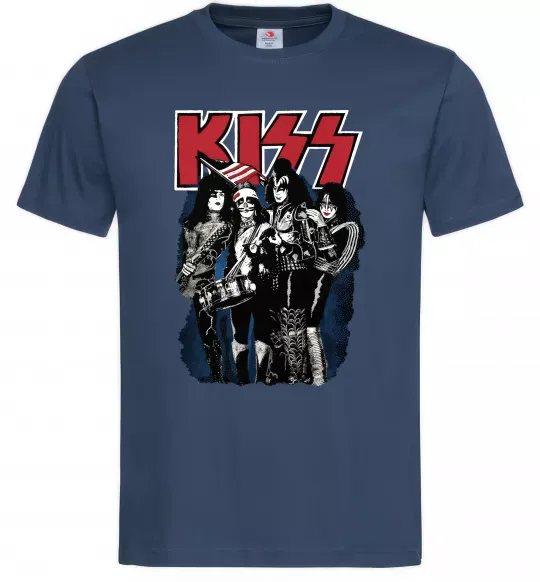 Мужская футболка Kiss poster Темно-синий фото