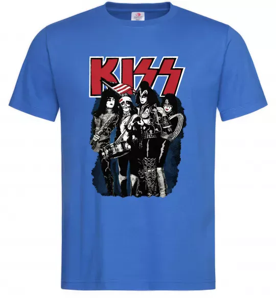 Мужская футболка Kiss poster Ярко-синий фото