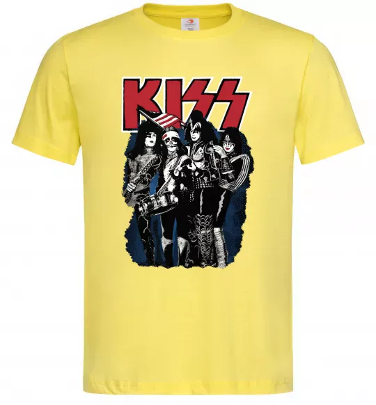 Мужская футболка Kiss poster Лимонный фото