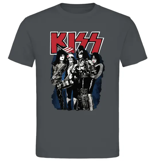 Мужская футболка Kiss poster Графит фото