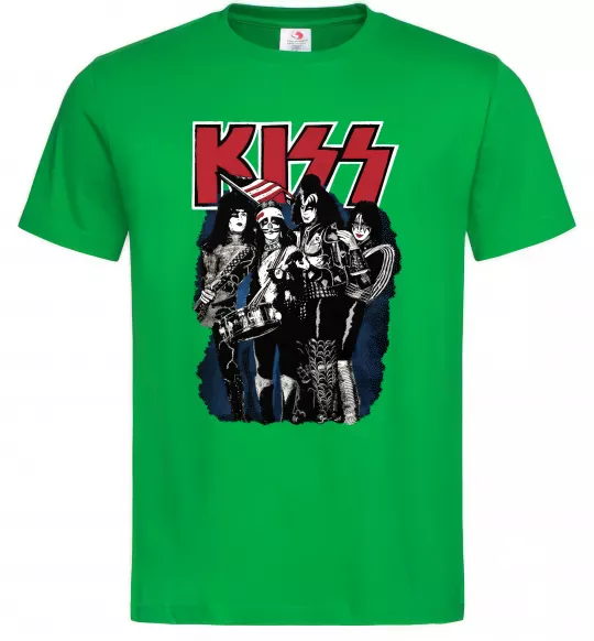 Мужская футболка Kiss poster Зеленый фото