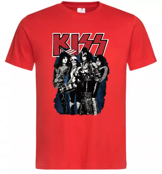 Мужская футболка Kiss poster Красный фото