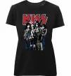 Жіноча преміум футболка Kiss poster Чорний фото
