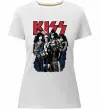 Жіноча преміум футболка Kiss poster Білий фото