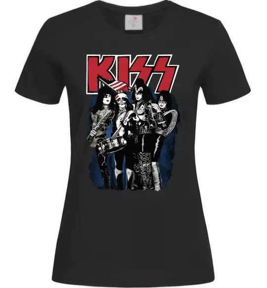 Женская футболка Kiss poster Черный фото