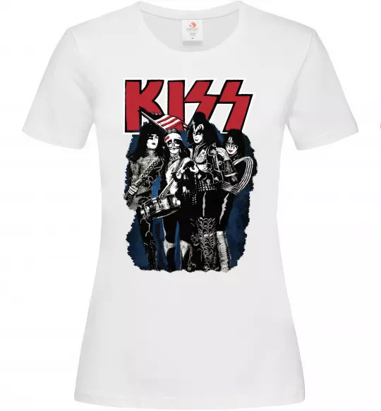 Женская футболка Kiss poster Белый фото