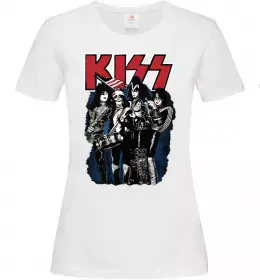 Жіноча футболка Kiss poster Білий фото