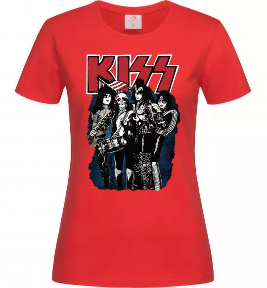 Женская футболка Kiss poster Красный фото
