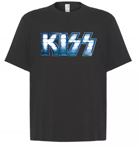 Футболка Оверсайз Kiss metal Черный фото