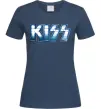 Жіноча футболка Kiss metal Темно-синій фото