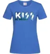 Жіноча футболка Kiss metal Яскраво-синій фото