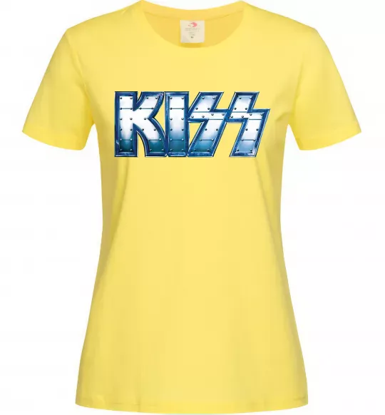 Жіноча футболка Kiss metal Лимонний фото