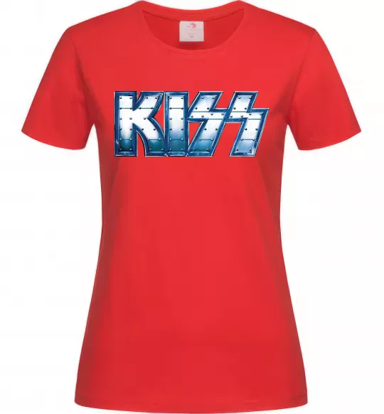 Жіноча футболка Kiss metal Червоний фото