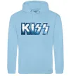 Мужская толстовка (худи) Kiss metal Голубой фото