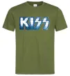 Мужская футболка Kiss metal Оливковый фото