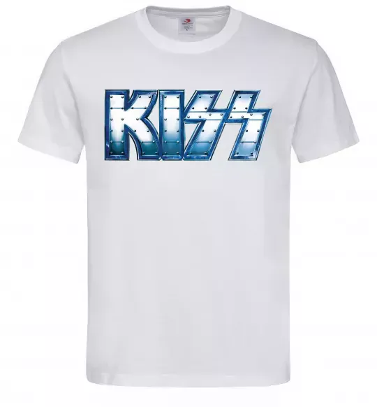 Мужская футболка Kiss metal Белый фото